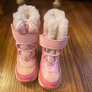 Pink snow boots